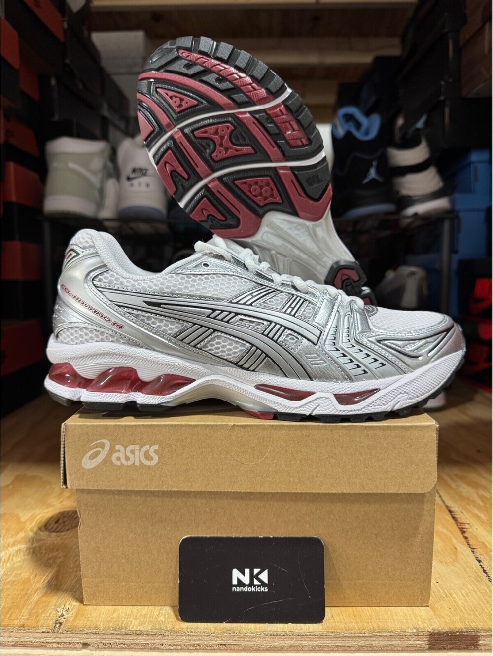 ASICS Gel Kayano 14 'Pure Silver Red' 1201A019-104 NEW MENS SIZE 7.5